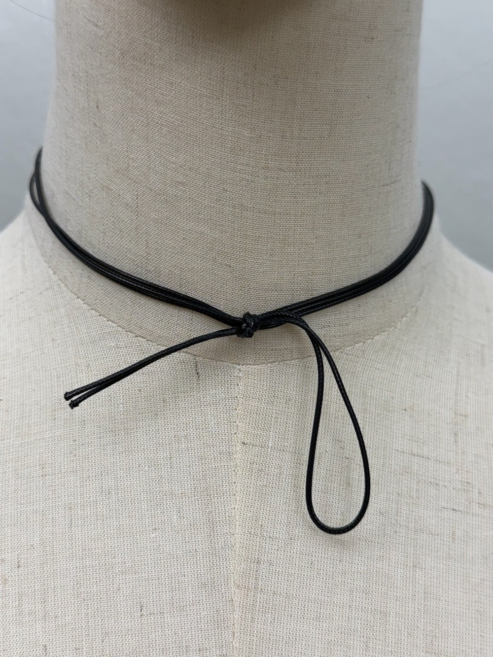 Minimalist Black Multi-Strand Choker Necklace Adjustable Layered Goth Y2K